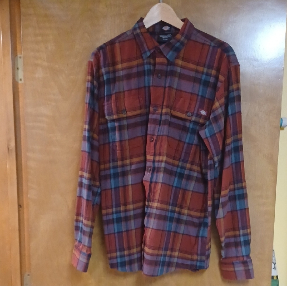 Men's Plaid Shirt - Red and Blue